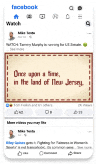 Mobile gif for Mike Testa's facebook account, to showcase the work of Push Digital.