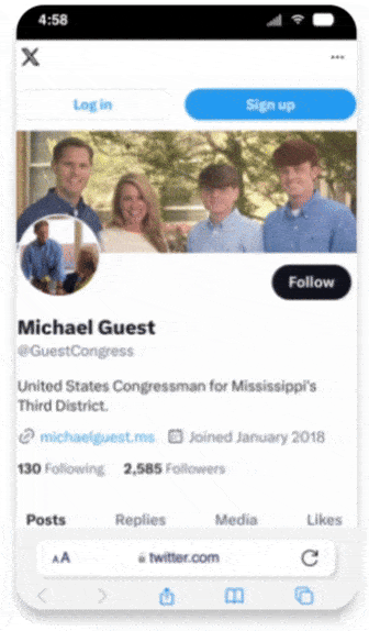 Scrolling view gif used on the website for Push Digital that shows Michael Guest's responses to constituents.